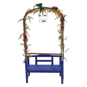 Holzbank blau 3523